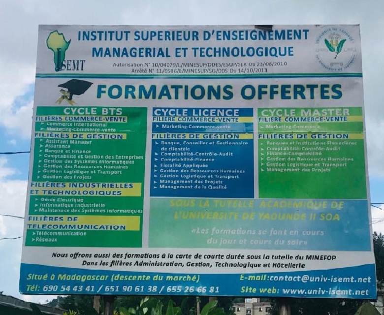 ISEMT/Gestion-Yaoundé